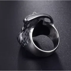 Retro Unisex Skull Ring For Men And Women In Silver Zinc Alloy With Antique Silver Plated Electroplated Finish 2
