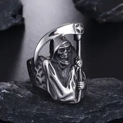 Retro Unisex Skull Ring For Men And Women In Silver Zinc Alloy With Antique Silver Plated Electroplated Finish 3