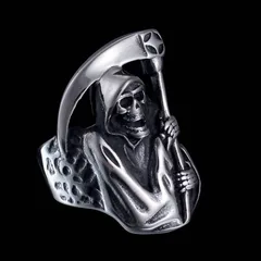 Retro Unisex Skull Ring For Men And Women In Silver Zinc Alloy With Antique Silver Plated Electroplated Finish 4