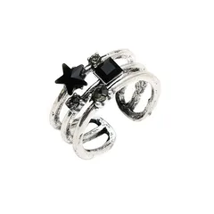 Retro Vintage Skull Head Geometric Open Ring Set 2 Pieces New Dongdaemun Simple Fashion Alloy Jewelry Accessories 4