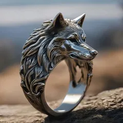 Retro Wolf Open Ring For Unisex Featuring Electroplated Zinc Alloy Material