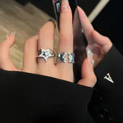 Rhinestone XINGX Ring Female High-Grade Zircon Special-Interest Design Ring Personality Ins Unisex Style Open Ring Fashion 3