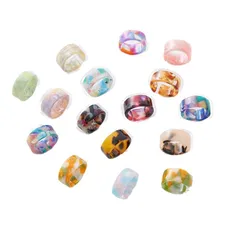 Ring Color  Women's Sweet Ring Joker Index Finger Ring Personality Jewelry Wholesale Explosion New Acrylic 5