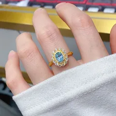 Romantic Oval Open Ring For Women In Electroplated Copper With Zircon Inlay