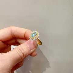 Romantic Oval Open Ring For Women In Electroplated Copper With Zircon Inlay 3