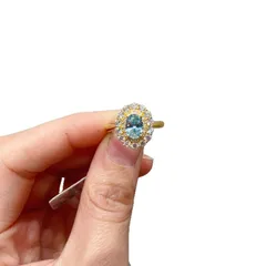 Romantic Oval Open Ring For Women In Electroplated Copper With Zircon Inlay 4