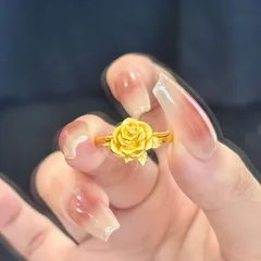 Romantic Rose Ring For Women In Gold Electroplated Copper