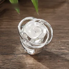 Rose Gold Adjustable Ring For Women In Zinc Alloy Featuring Enamel Craftsmanship 3