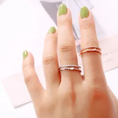 Rose Gold Bow Tie Adjustable Ring For Unisex Featuring Simple Style Alloy Material And Electroplated Finish With Artificial Gemstones 4