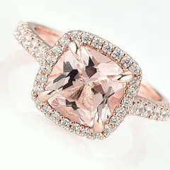 Luxurious Rose Gold Square Ring For Women Featuring Zircon Inlay Made Of Alloy