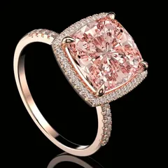 Luxurious Rose Gold Square Ring For Women Featuring Zircon Inlay Made Of Alloy 2