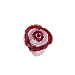 Rose Open Ring For Women In Gold Zinc Alloy With Simple Style Featuring Enamel Craftsmanship 5