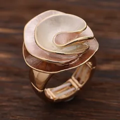 Rose Pattern Zinc Alloy Rings For Women Featuring Enamel Craft In Elegant Colour 4