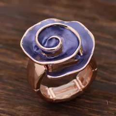 Rose Red Adjustable Ring For Women In Zinc Alloy Featuring Enamel Craftsmanship 2