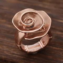 Rose Red Adjustable Ring For Women In Zinc Alloy Featuring Enamel Craftsmanship 4