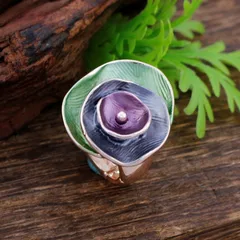Rose Ring For Women In Rose Red Zinc Alloy Featuring Enamel Craftsmanship 2