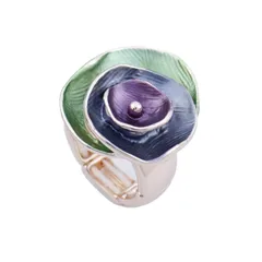 Rose Ring For Women In Rose Red Zinc Alloy Featuring Enamel Craftsmanship 5