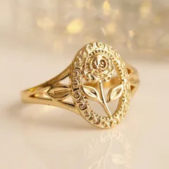 Rose For Women Copper Alloy Ring With White K Plated Finish 0.03µm-0.05µm Featuring Bezel Setting 4