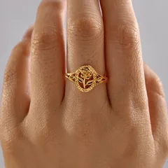 Rose For Women Copper Alloy Ring With White K Plated Finish 0.03µm-0.05µm Featuring Bezel Setting 5