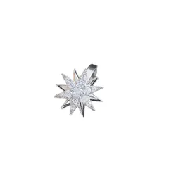 Pentagram Rotatable Fidget Ring For Women In Titanium Steel With 18K Real Gold Plated PVD Coating And Zircon Inlay 5