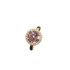 Rotatable Flowers Fidget Ring For Women In Titanium Steel With 18K Real Gold Plated PVD Coating And Zircon Inlay 5