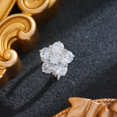 Rotatable Flowers Fidget Ring For Women In Titanium Steel With 18K Real Gold PVD Coating 4