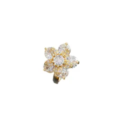 Rotatable Flowers Fidget Ring For Women In Titanium Steel With 18K Real Gold PVD Coating 5
