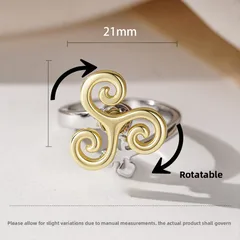 Rotatable Spiral Copper Fidget Ring For Women, Anxiety Jewelry With Sweet Style 2