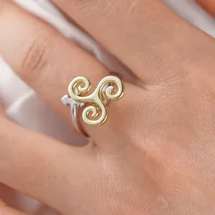 Rotatable Spiral Copper Fidget Ring For Women, Anxiety Jewelry With Sweet Style 4