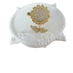 Rotatable Sunflower Fidget Ring For Women In Titanium Steel With 18K Real Gold Plated PVD Coating 4