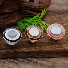 Round Adjustable Ring For Women In Rose Red Zinc Alloy Featuring Enamel Craftsmanship