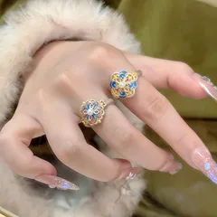 Round Alloy Ring For Women Featuring Artificial Pearl Inlay With 0.03µm Coating Thickness And Enamel Craft 4