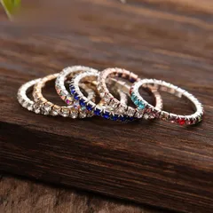 Round Alloy Ring For Women Featuring Rhinestones In Elegant Colour