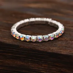 Round Alloy Ring For Women Featuring Rhinestones In Elegant Colour 2