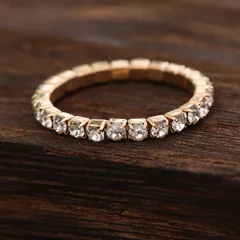 Round Alloy Ring For Women Featuring Rhinestones In Elegant Colour 4