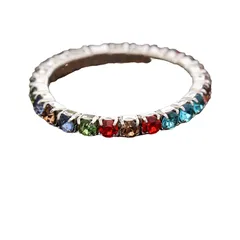 Round Alloy Ring For Women Featuring Rhinestones In Elegant Colour 5