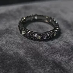 Round Alloy Ring For Unisex Featuring Golden Plated Finish With 0.03µm-0.05µm Thickness And Rhinestone Inlay 3