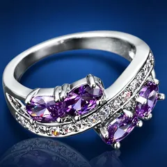 Round Alloy Unisex Ring For Everyday Wear With Antique Silver Plated Finish And Zircon Inlay, Featuring 0.03µm-0.05µm Plating Thickness 3