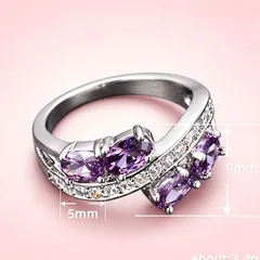 Round Alloy Unisex Ring For Everyday Wear With Antique Silver Plated Finish And Zircon Inlay, Featuring 0.03µm-0.05µm Plating Thickness 4