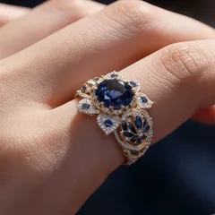 Round Gold Alloy Ring For Women Featuring Zircon Inlay, Elegant And Stylish Jewelry 3