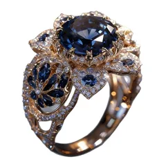 Round Gold Alloy Ring For Women Featuring Zircon Inlay, Elegant And Stylish Jewelry 5