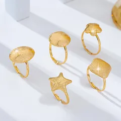 Set Of 5 Round Rings For Women In Gold Alloy With KC Golden Plated Finish And 0.03µm Plating Thickness 3