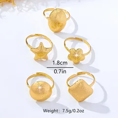 Set Of 5 Round Rings For Women In Gold Alloy With KC Golden Plated Finish And 0.03µm Plating Thickness 4