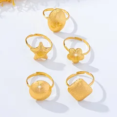 Set Of 5 Round Rings For Women In Gold Alloy With KC Golden Plated Finish And 0.03µm Plating Thickness 5