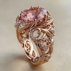 Round Gold Alloy Ring For Women Featuring Zircon Inlay, Elegant And Stylish Jewelry Accessory 2