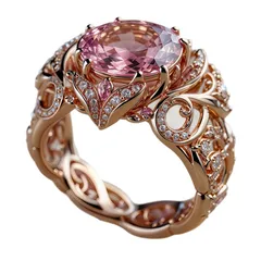 Round Gold Alloy Ring For Women Featuring Zircon Inlay, Elegant And Stylish Jewelry Accessory 5