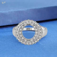 Round Hip-Hop Open Ring For Unisex Featuring Electroplated Copper With Rhinestones Inlay 2