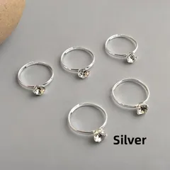 Round Multicolor Zircon Ring For Women In Golden Plated Iron With Claw Setting 2