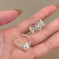 Round Open Ring For Women In Alloy With Electroplated Gold Finish, 0.03µm Coating Thickness, Featuring Stone Texture 3