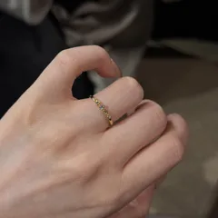 Round Open Rings For Women In Copper With Electroplated Gold Plating And Zircon Inlay, Simple Style 3